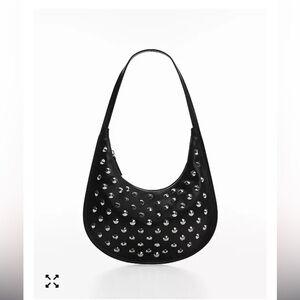 Mango Black Studded Shoulder Bag